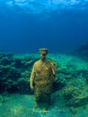 Statue of Antonia Minor in ClaudioÃ¢â¬â¢s Ninfeum. underwater, archeology.